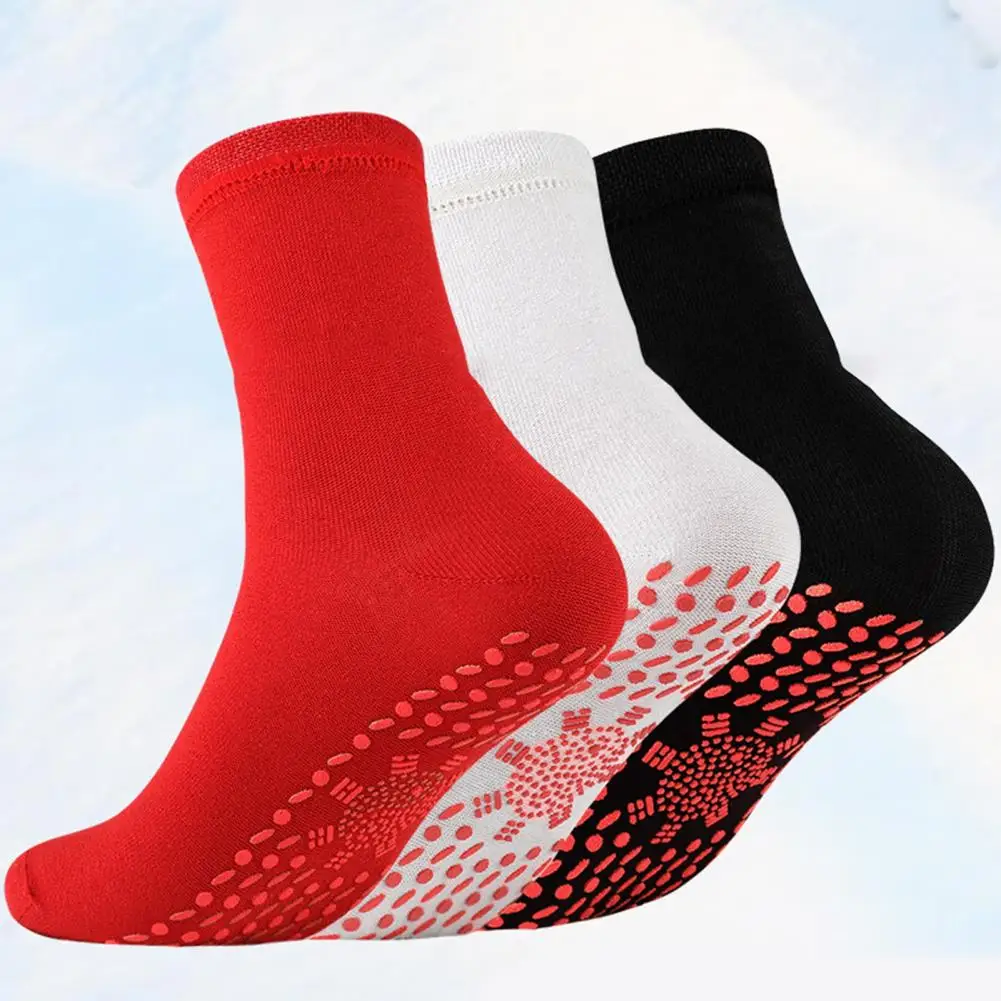 

Warm Socks Socks with Silicone Soles for 24 Hours of Warmth Mid-tube High Elasticity Sport Socks for Weather Comfort Cozy Solid