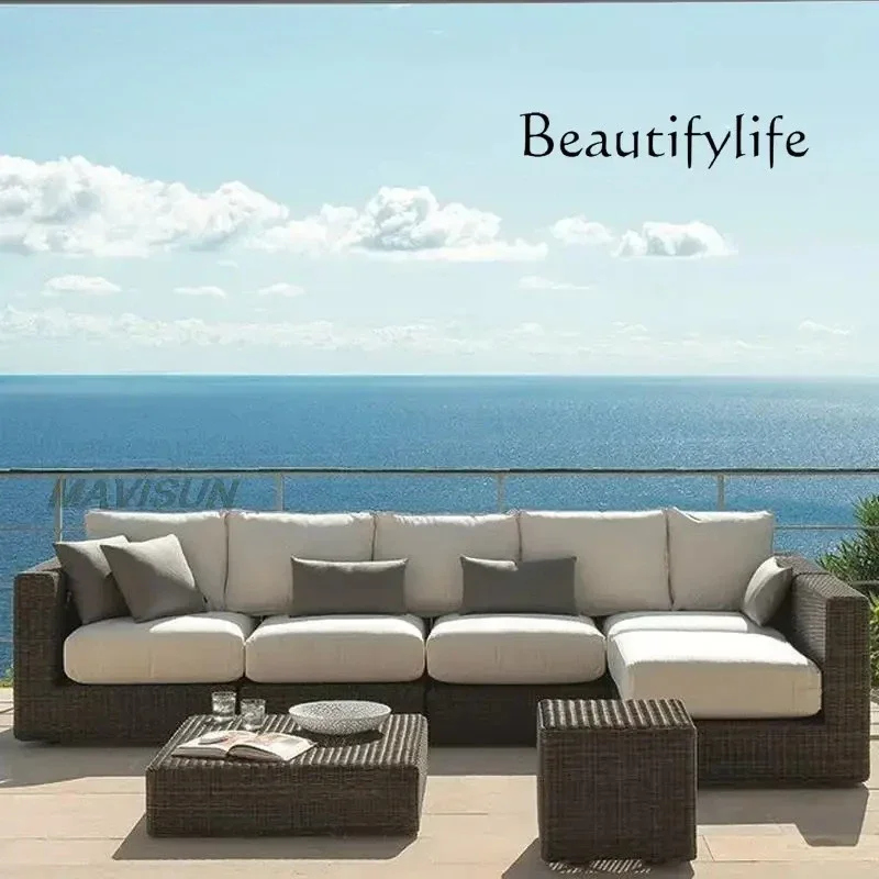 

R Latest Modern Couch For Three People Single Sofa With Coffee Table Patio Lounge Chairs Courtyard Garden Furniture Combination