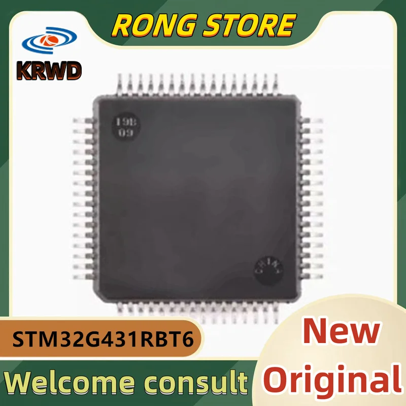 Chip novo e original IC, STM32G431, RBT6, STM32G431RBT6, STM32G431, LQFP-64, BRAÇO Cortex-M4, microcontrolador de 32 bits-MCU, 5pcs