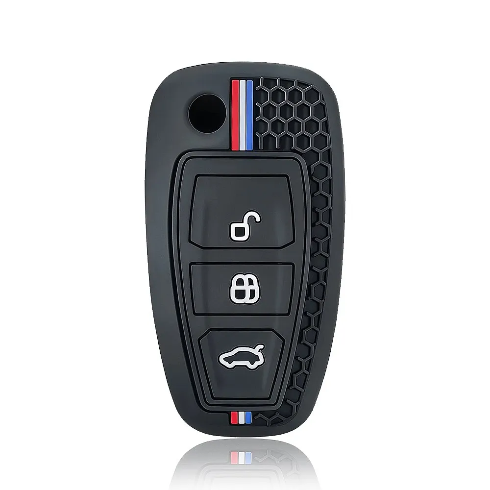 3 Button Silicone Car Remote Key Fob Cover Case For Ford Ranger C-Max S-Max Focus MK3 Galaxy Mondeo Transit Tourneo Custom
