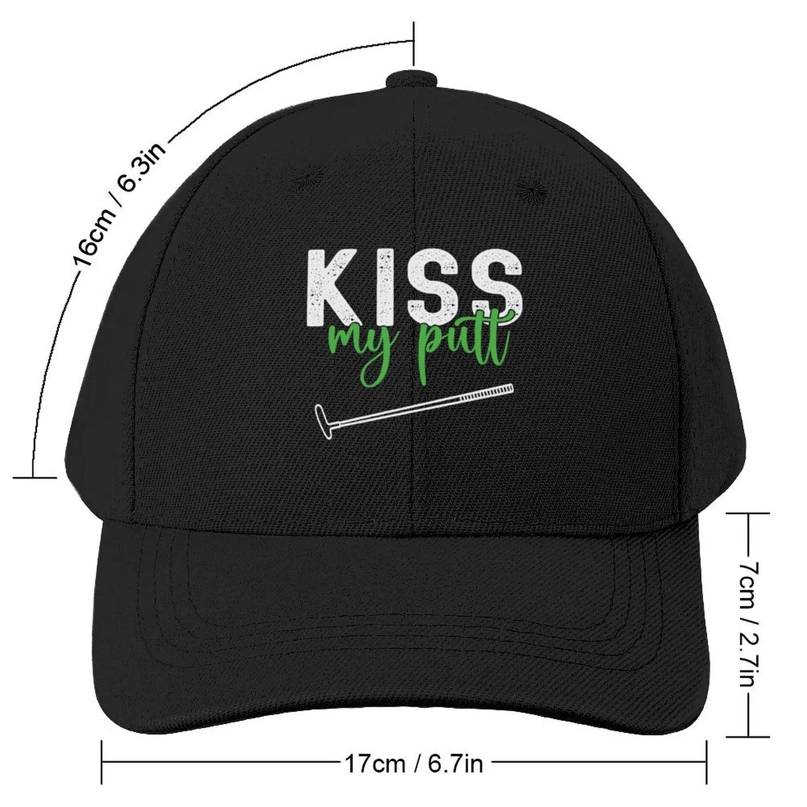 Kiss My Putt Funny Golf Golfer Golfing Baseball Cap Snapback Cap Beach Outing dad hat fashionable Man Women's