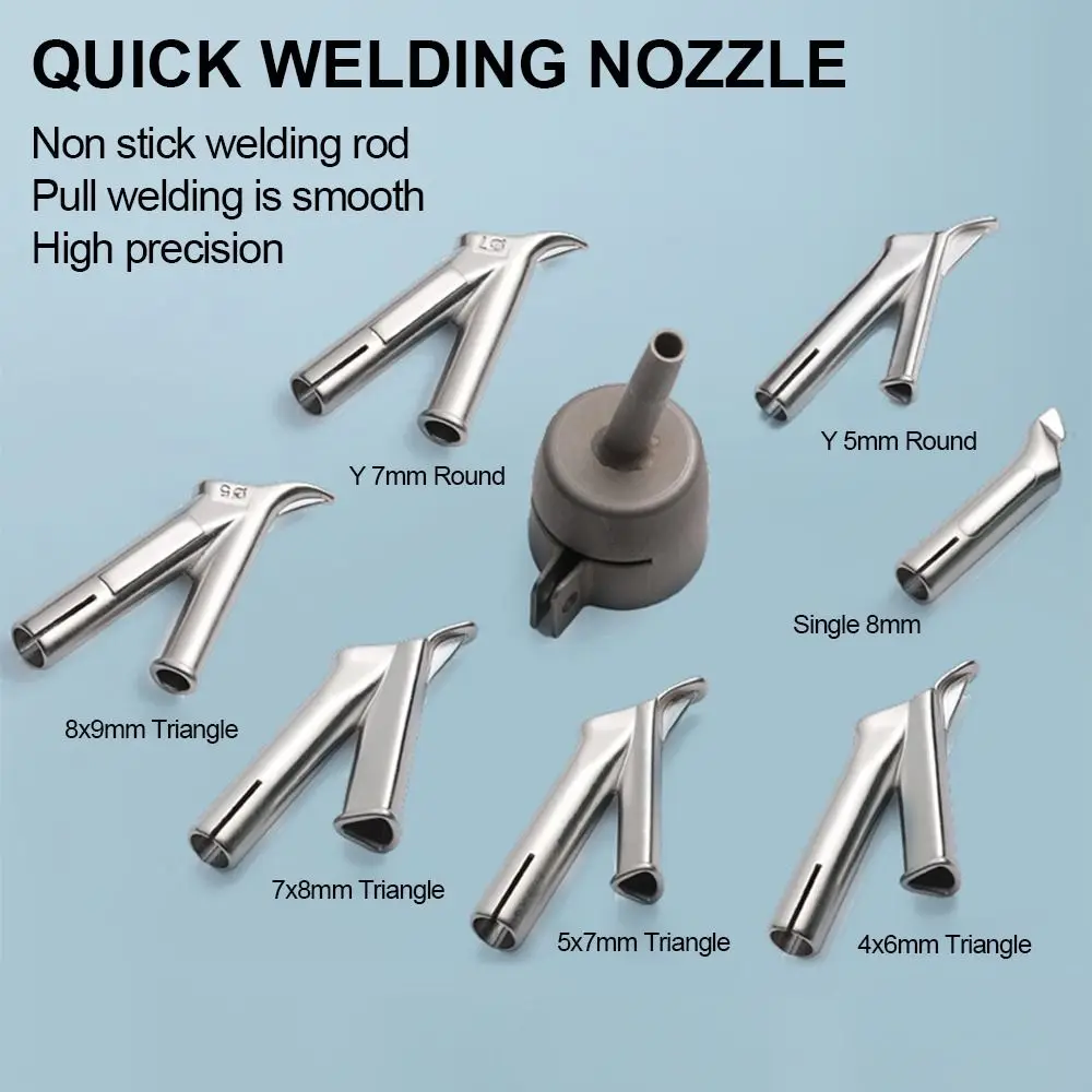 Welding Nozzles For Vinyl PVC Plastic Hot Air Blower Triangle Speed Nozzle 5mm Round Welding Head Alloy Y Type