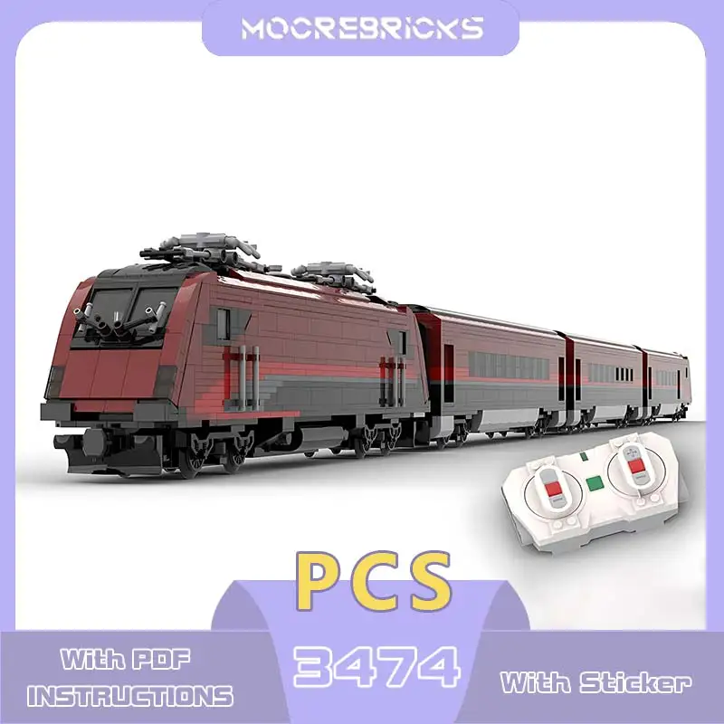 City Locomotive 1216 Railjet Building Blocks Set Modern Railway Trains Model Creative Bricks Transportation Toy Kids Xmas Gift