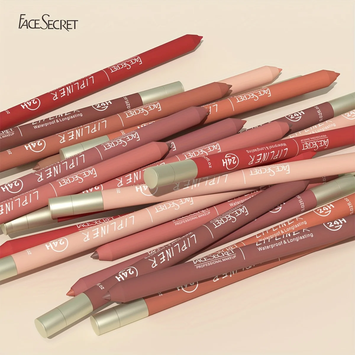 防水マットリップライナー、長持ち、防汚フォーミュラ、すべての肌タイプに対応する自動回転デザイン、12色