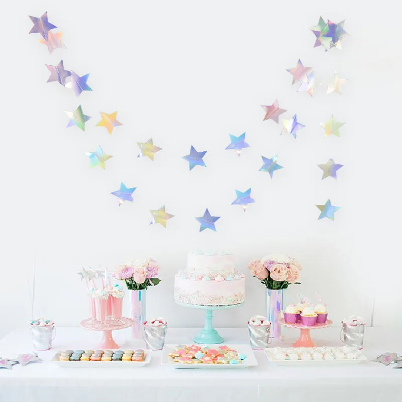 Gold Graduation Twinkle Star Papiergirlanden Geburtstagsparty Dekorationen Galaxy Planet Star Banner Hang Star Babyparty Luftschlangen – Detail 10