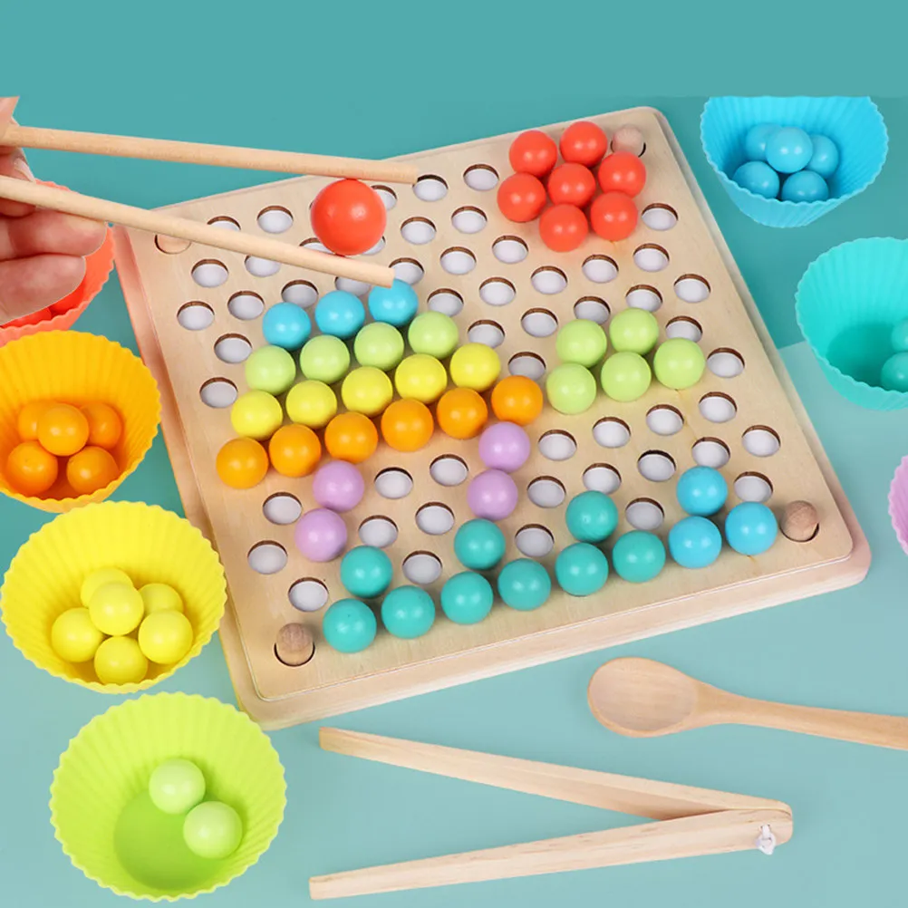 

Color Matching Toys Early Education Kids Game Board Games Beads Puzzle Children's Beading Sticks