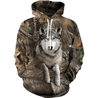 Hunting Animals 3D Print Pine Camouflage Hoodie For Men Hunting Cool Long Sleeve Pullovers Spring Autumn Sports Sweatshirt