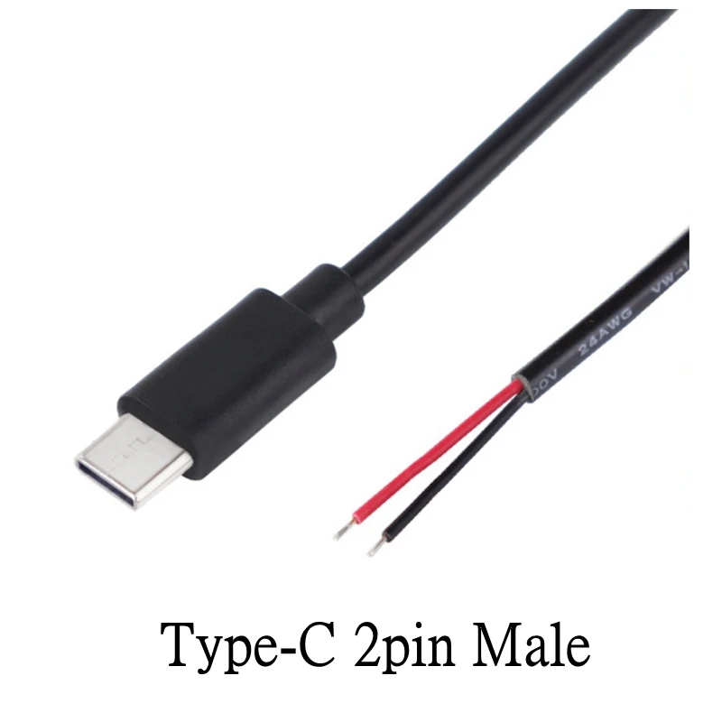 2pin 4pin wire USB 2.0 Type C Male female Plug extension Welding Type USB-C DIY Repair Cable Charger Connector for Huawei Xiaomi