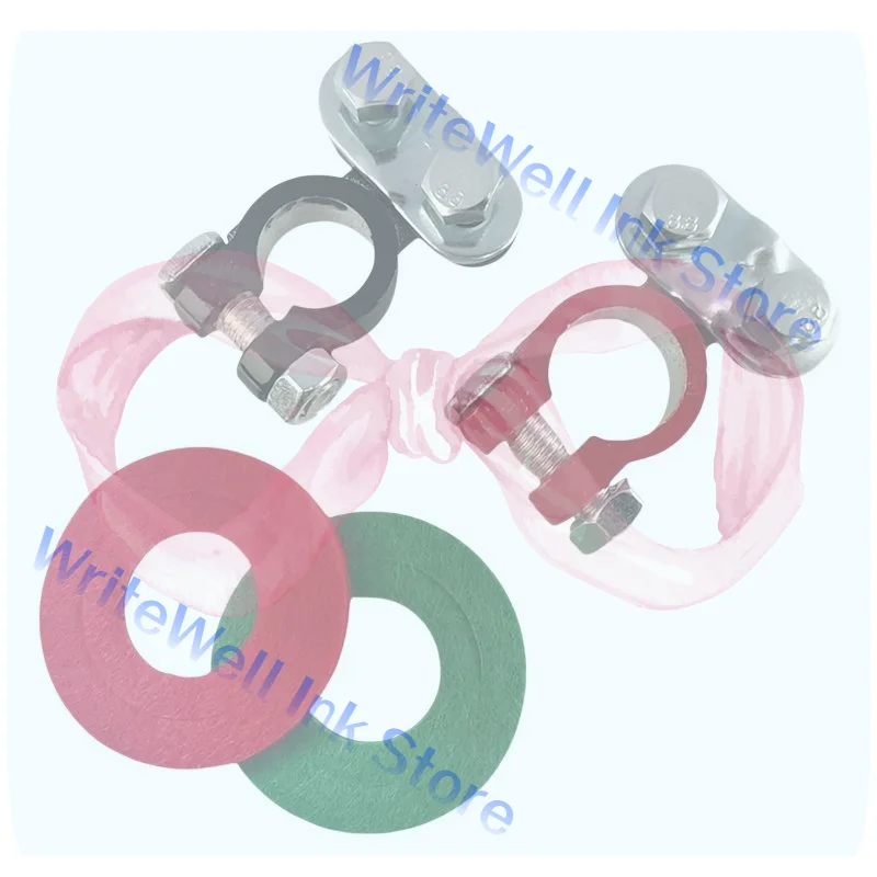 Universal 8AWG Battery Terminal Connectors Heavy Duty Wire Set For Secure Automotive Truck Marine Battery Hookup