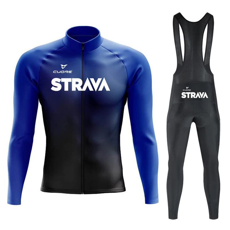 CUDRE STRAVA Cycling Clothes Men Long Sleeve Cycling Jersey Man Road Bike Accessories Bib Sports Clothing Bicycles Bicycle Pants