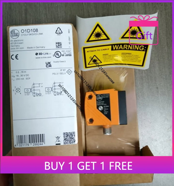 IFM Electronic O1D108 Distance Distance Sensor Rectangular Sensor 0.2 - 18 m Detection Range IO-LINK CC