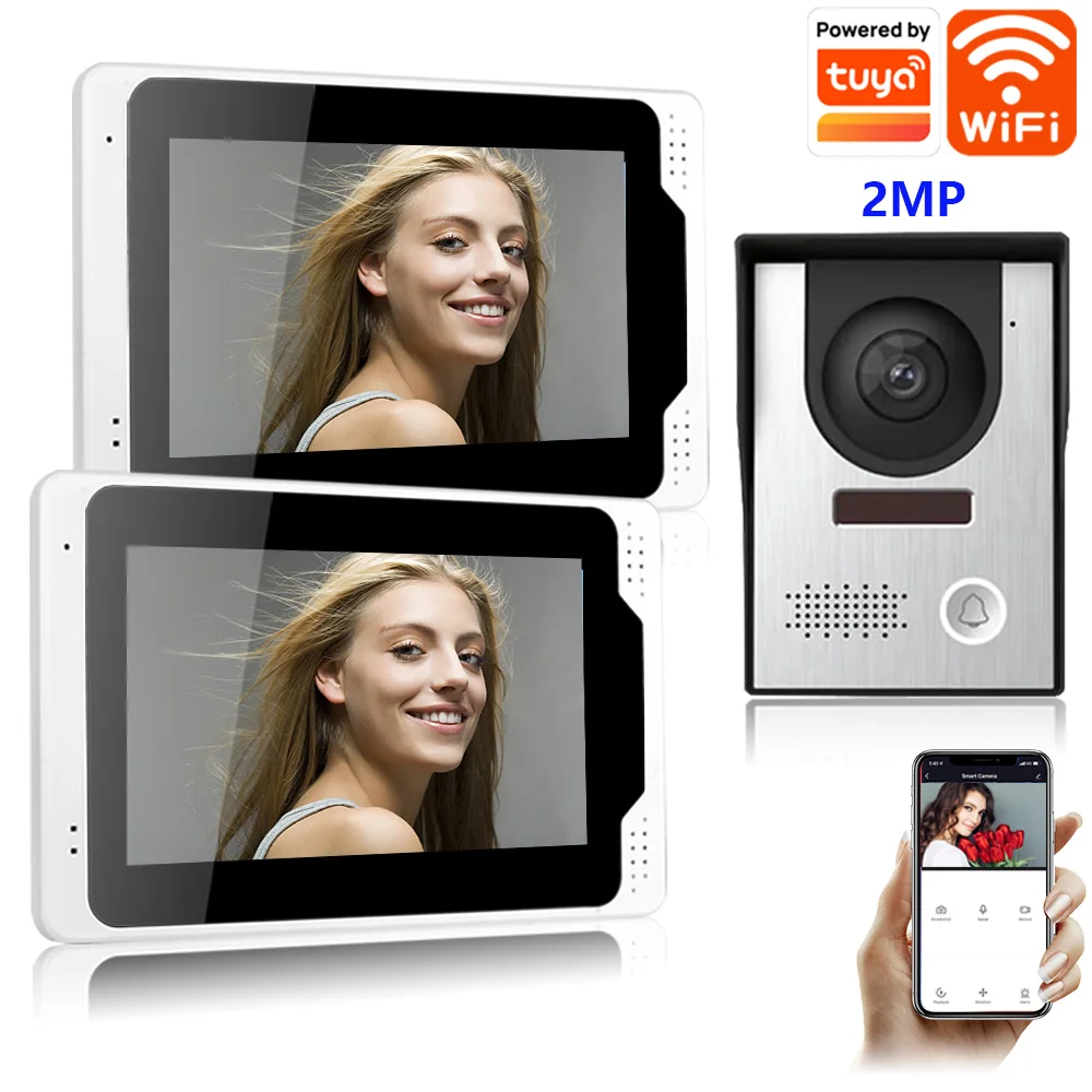 Sysd Video Deurbel 7 Inch Touch Panel Monitor Intercom Voor Thuis Met 1080P Camera Tuya Wifi