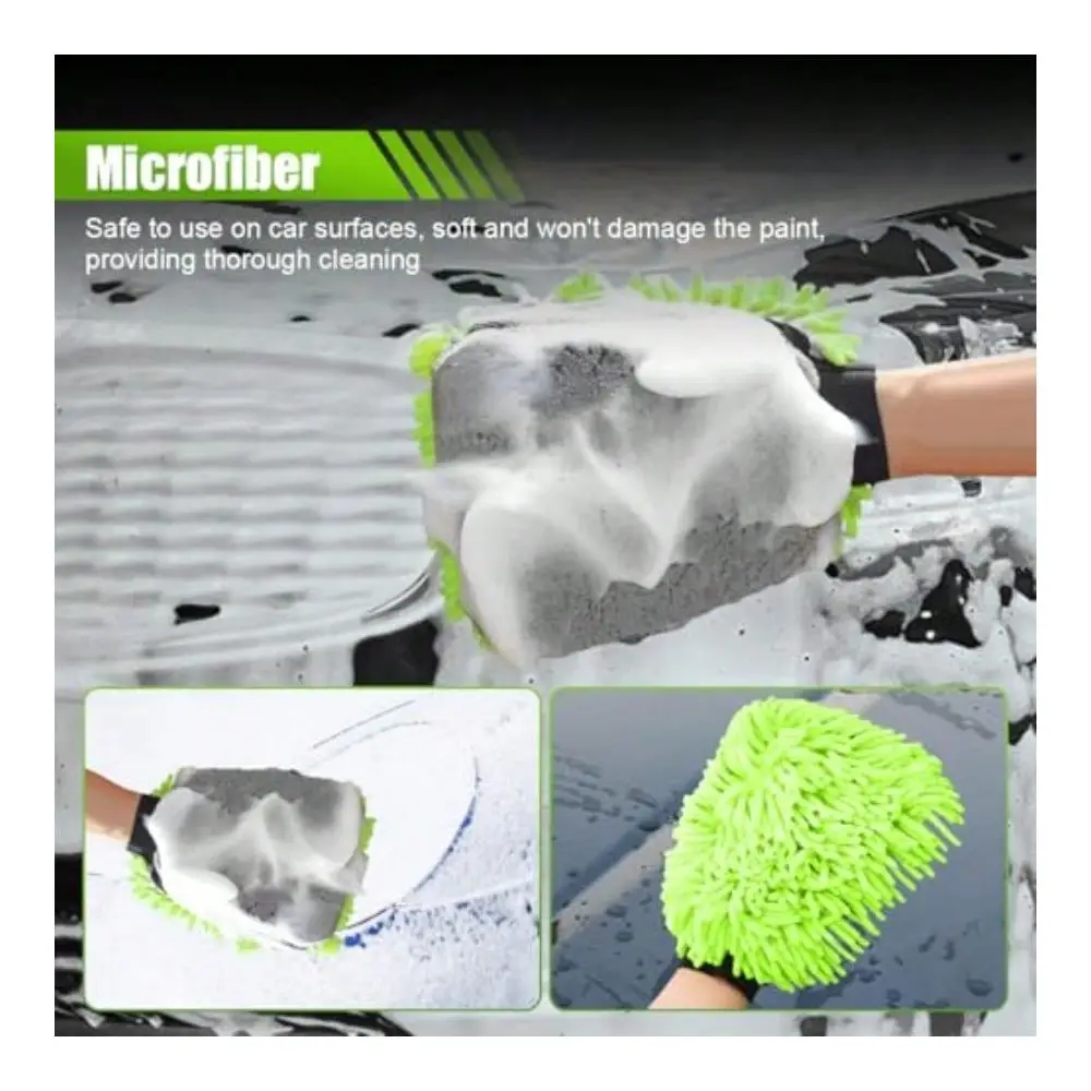 

Bucket With 3In1 Car Wah Mitt Multiue 10L Pable Platic Bucket With Handle Coral Velvet And Chenille Wah Mitt Caing Kit For Vehi