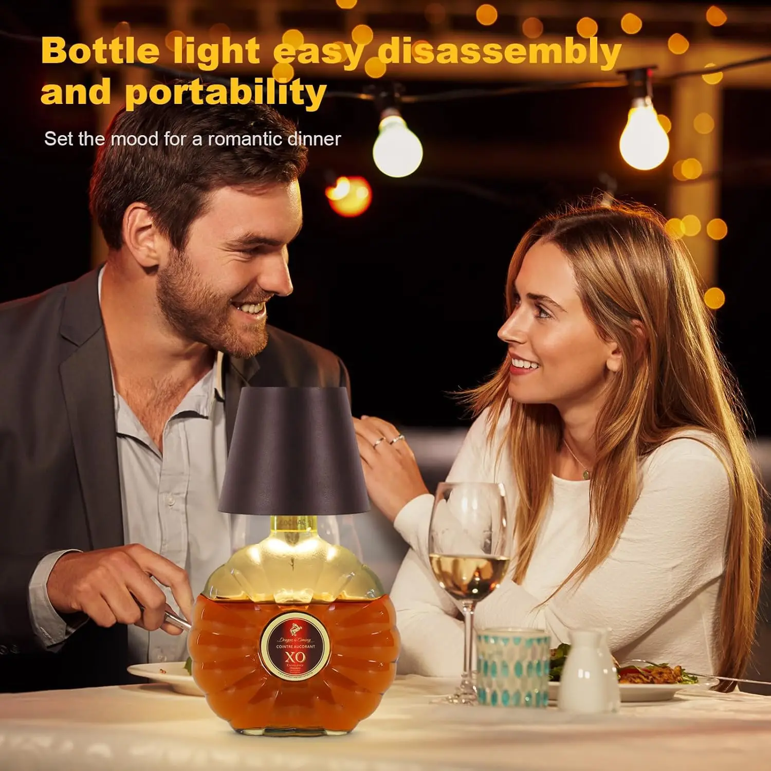 Wireless Bottle Lamp LED Wine Bottle Base Rechargeable Led Battery Operated Bar Dining Mushroom Lamp Holder ChristmasBrown, 1PC)