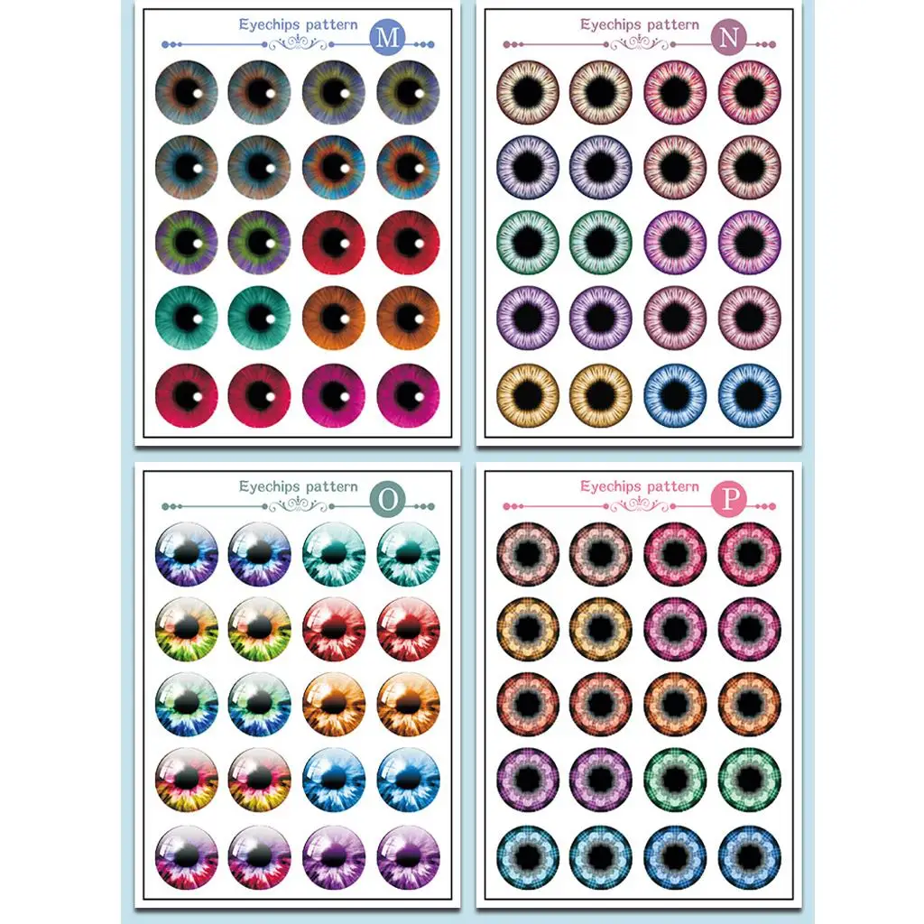 Multicolored Plastic Dolls Eyechips Pattern DIY Making for Blythe Doll Customized Accessories Matte Face 1/6