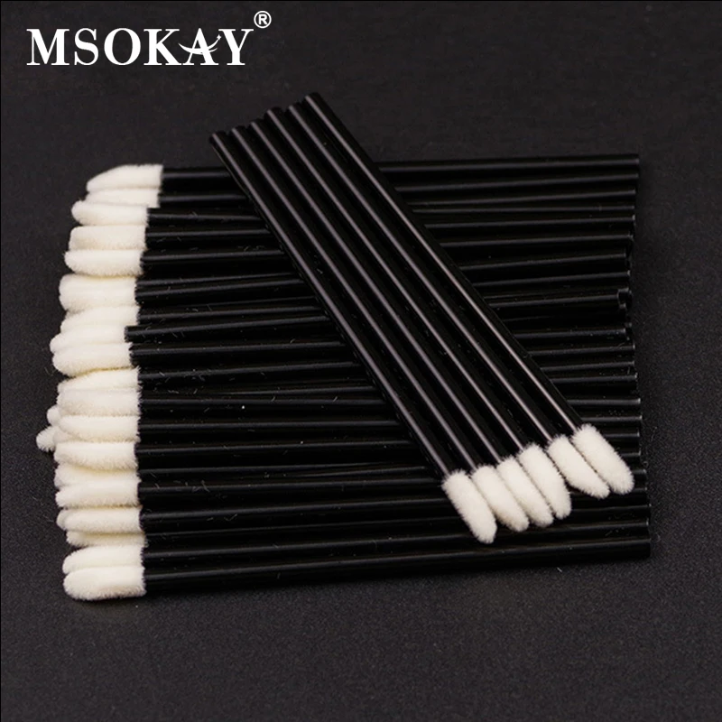 50Pcs Wholesale Disposable Mini Lip Brushes Colorful  Eyelash Eyebrow  Brushes Applicator Gloss Lipstick Swabs Makeup Tools