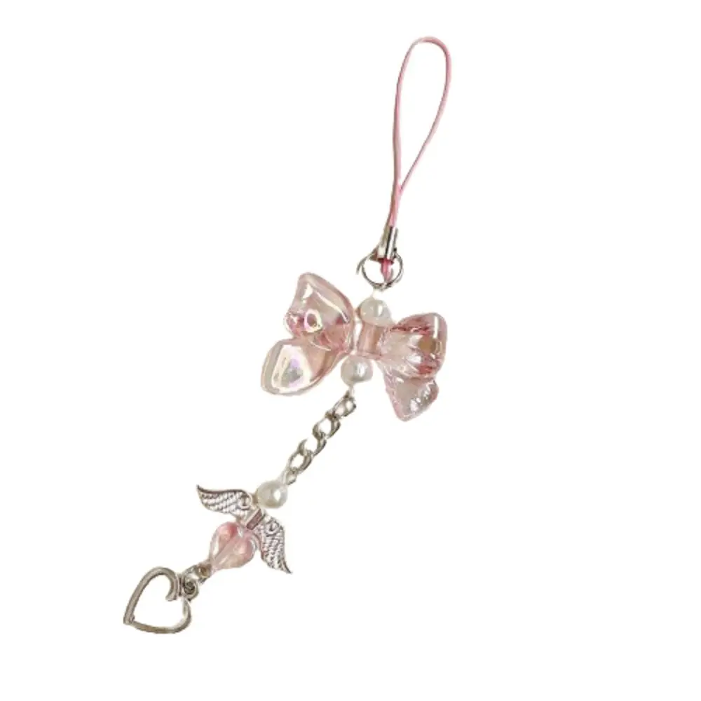 

Love Pendant Heart Fringe Phone Lanyard Sweet Wings Love Heart Pendant Phone Strap Bowknot Backpack Charm Backpack Pendant Gift