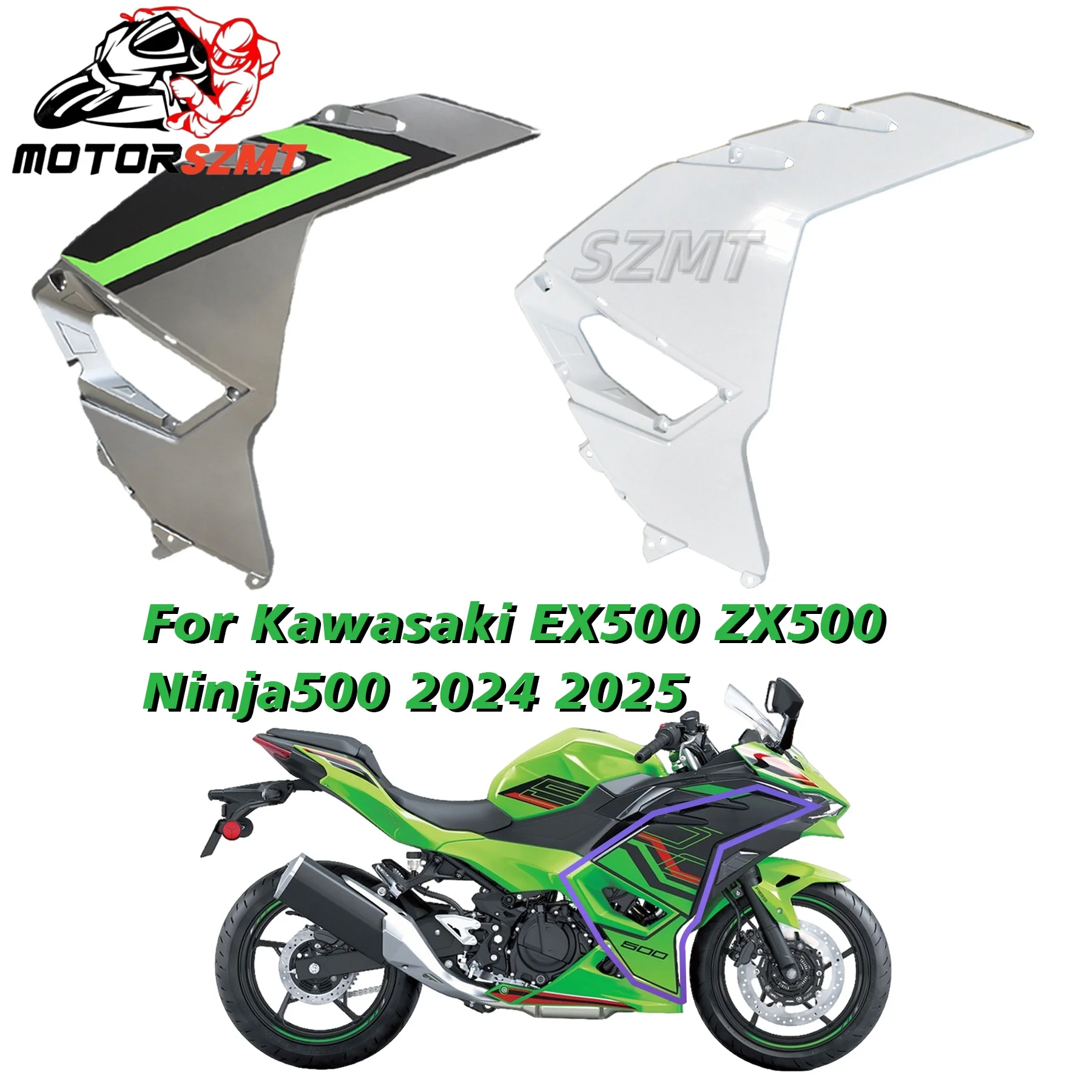 

ABS Side panel For Kawasaki EX500 ZX500 Ninja500 24-2025-24 Side Fairing Side Cover Side protector Injection Plastic Motorcycle