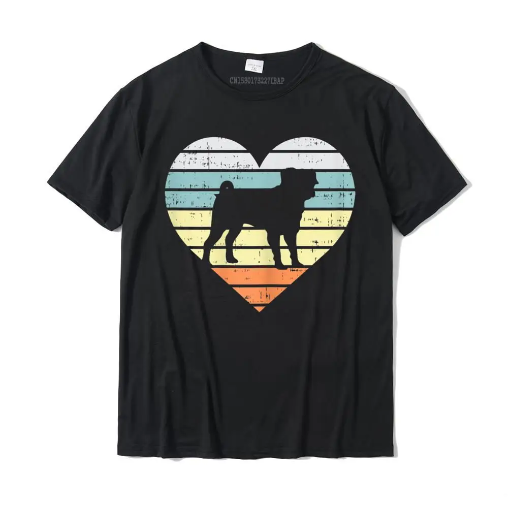 Pug Heart Sunset Retro Animal Pet Dog Lover Owner Women Gift T-Shirt Printed Tees For Men Brand New Cotton Top T-Shirts Europe