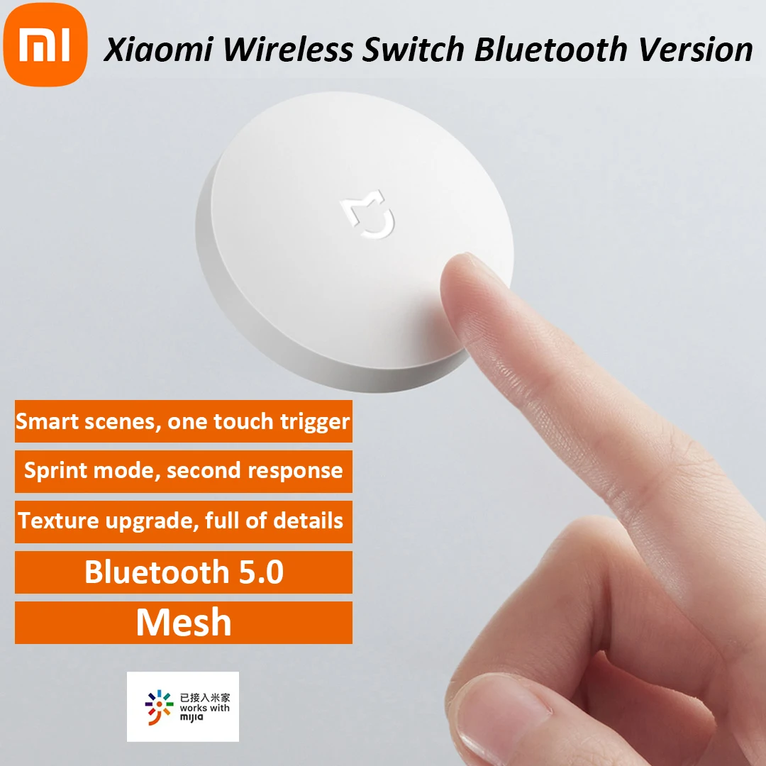 

Xiaomi Smart Wireless Switch Bluetooth 5.0 Version Mesh Smart Remote Control Intelligent Switch Use With Gateway Mi Home APP