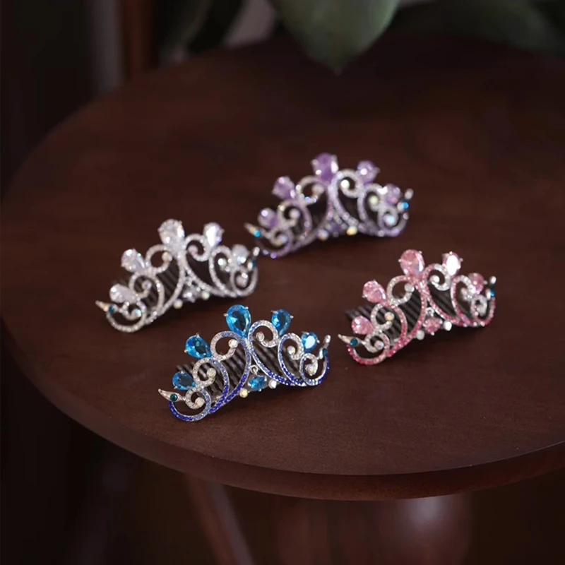 

Shine Zirconia Children's Small Comb Girls Birthday Party Hair Crown Women Performance Headpiece