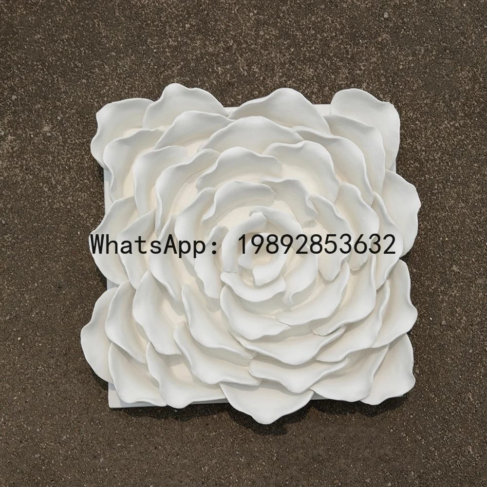 Wall Decoration Wall Hanging Ceramic Handmade Three-dimensional Rose Artificial Flower Porcelain Painting Picture Frame