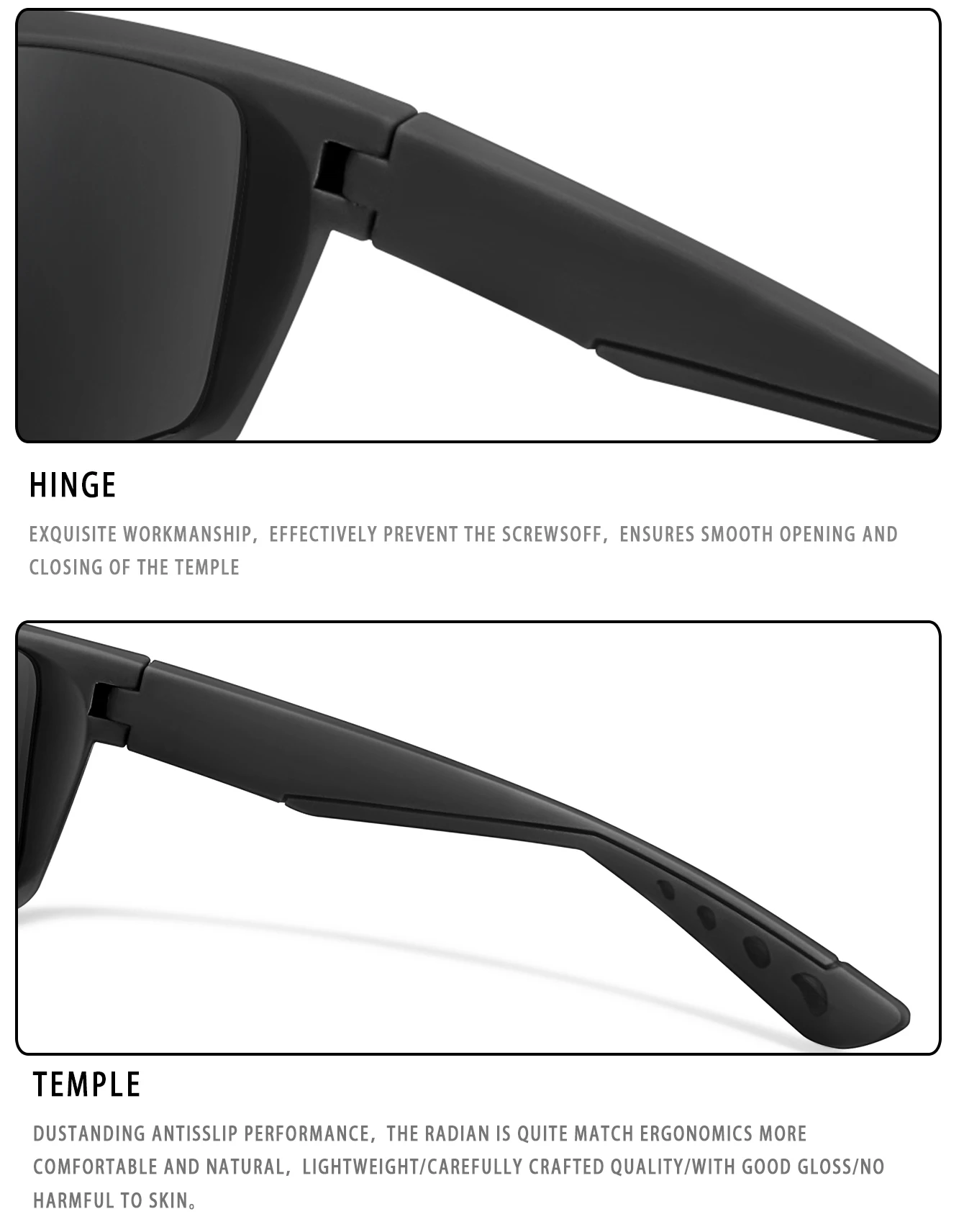 KAROS Angelbrillen Klassiker Polarisierte Sonnenbrille für Angeln, Radfahren, Laufen, Camping, Wandern Unisex UV400 Schutz mit Box – Detail 13