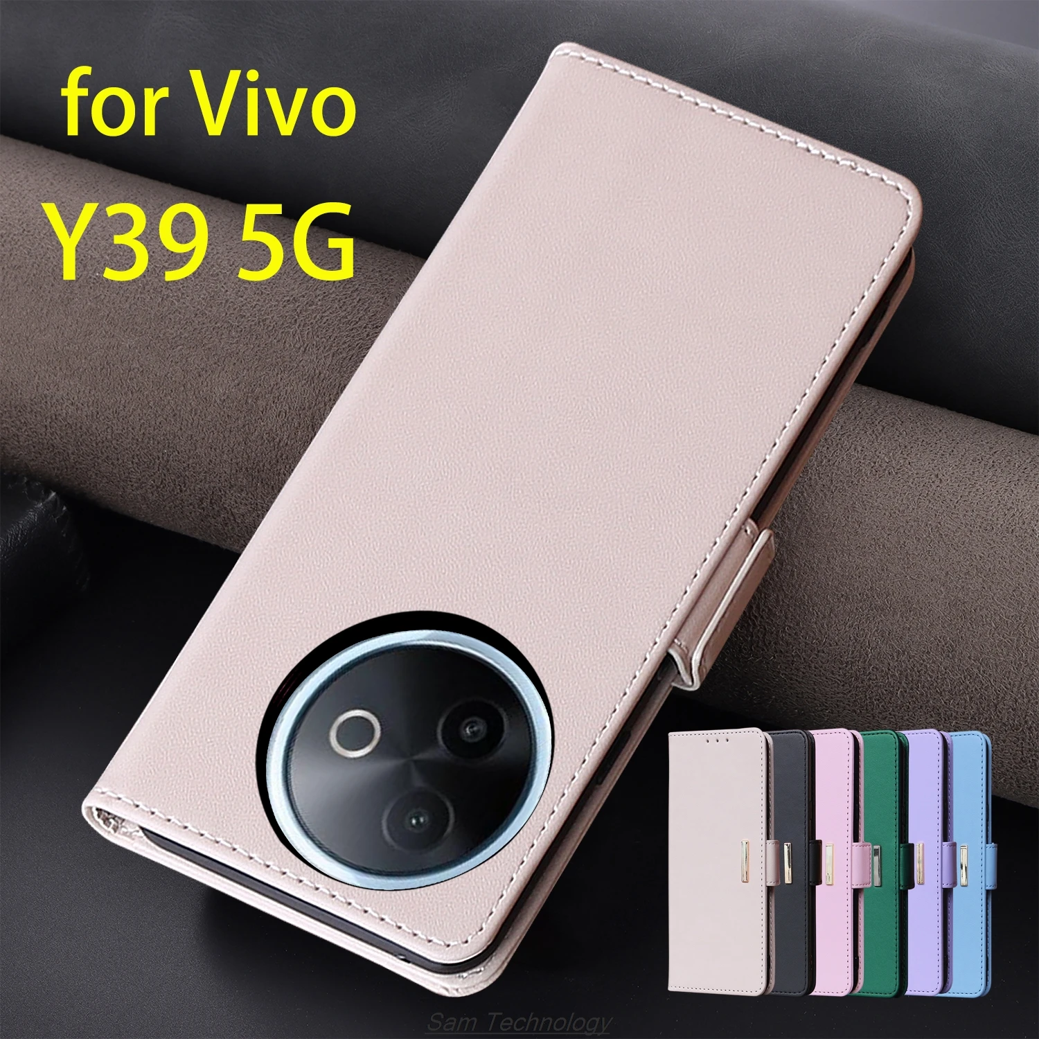 

Magnetic buckle Leather Case for Vivo Y39 5G Wallet RFID BLOCKING Flip Cover female Simple Capa Fundas Coque