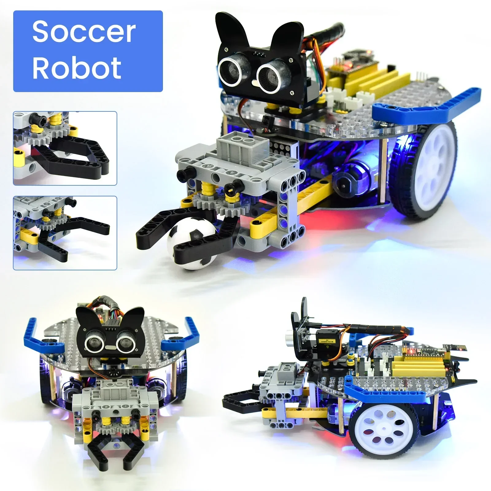 Keyestudio 3in1 Beetlebot ロボットカー Arduino 用 (Raspberry Pi Pico/ESP32) STEM 教育 DIY キット Legoeds+Projects と互換性あり