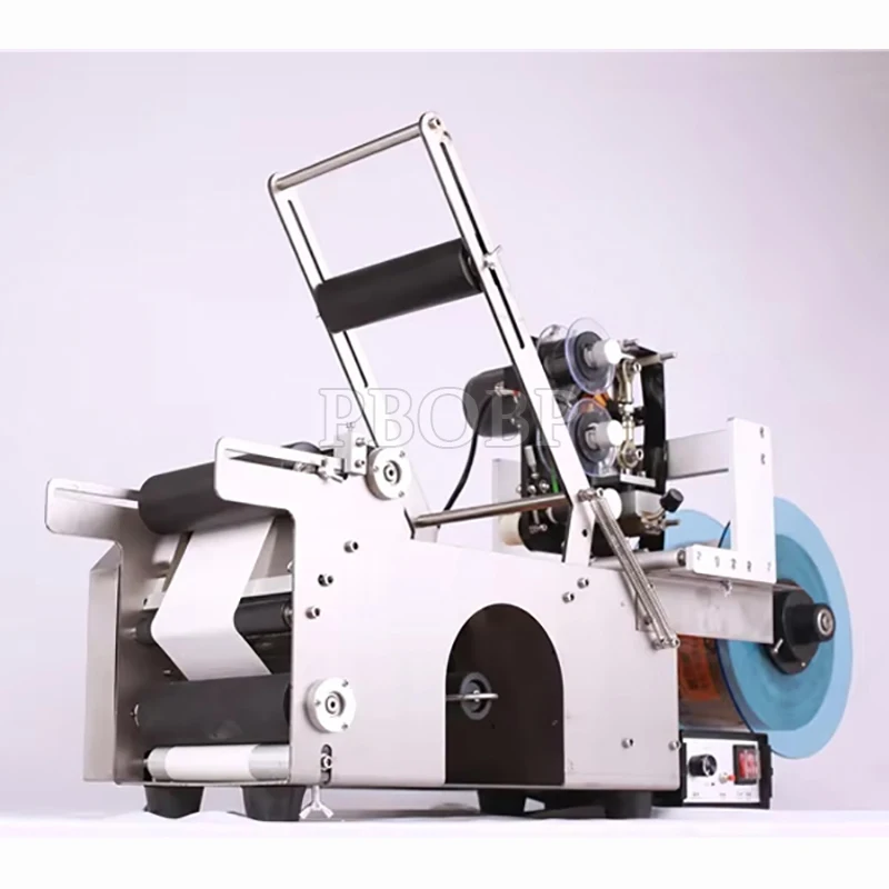 PBOBP Table-Top Electric Manual Labeling Machine for Round Bottles and Beverage Bottles Sticker Labeling Machine With Coding