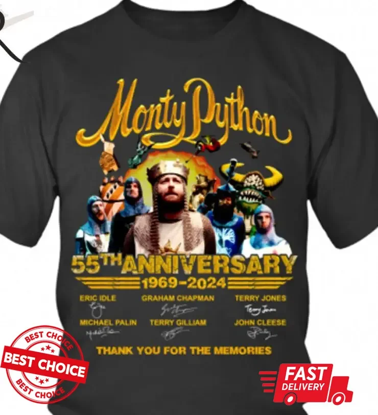 Monty Python 55Th Anniverasry TShirt 1969 – 2024 Shirt SXL Q7854