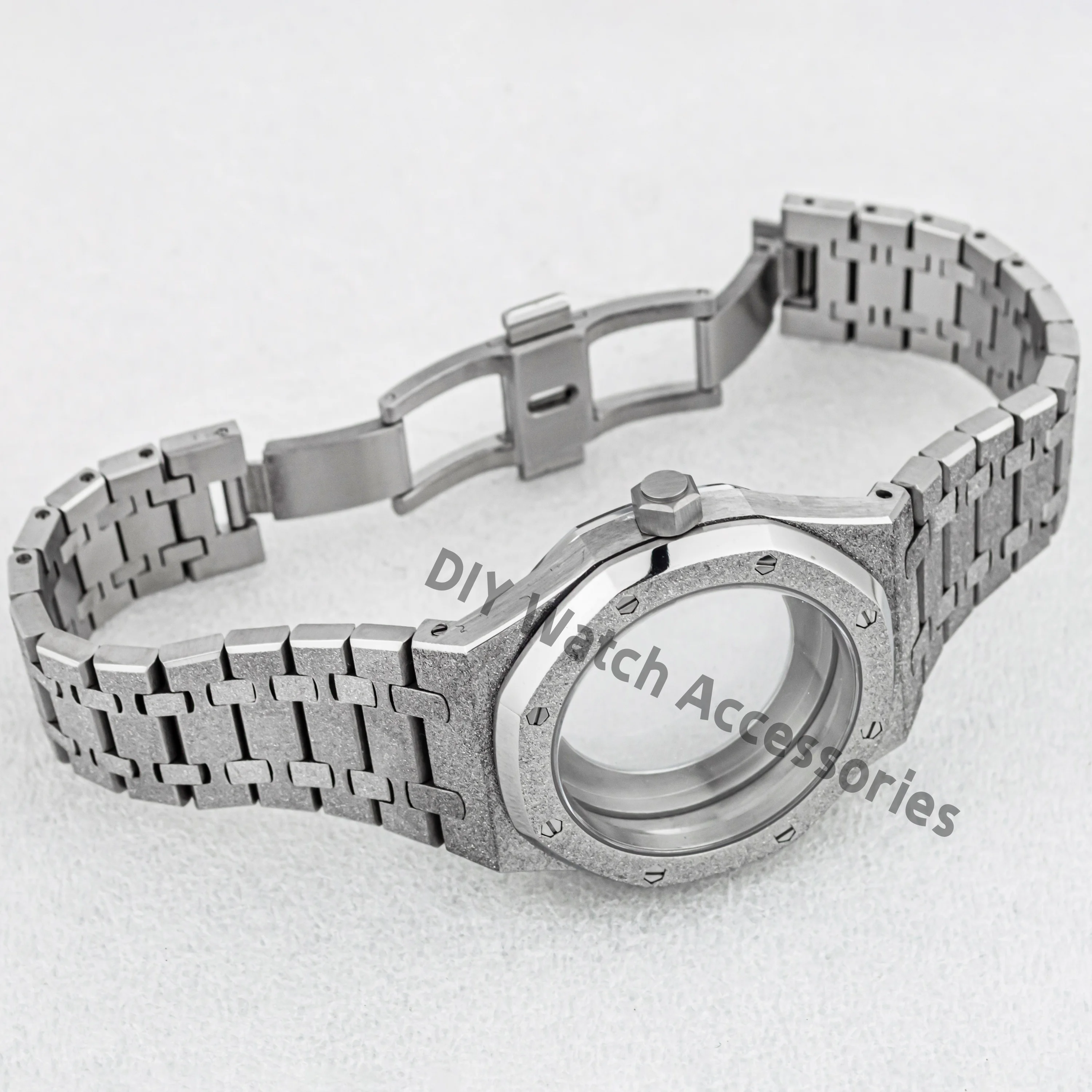 

for Royal Frost Stainless Steel Octagon Case 42mm Watch Case Strap Sapphire Glass 10ATM Waterproof fit NH35 NH36 Movement