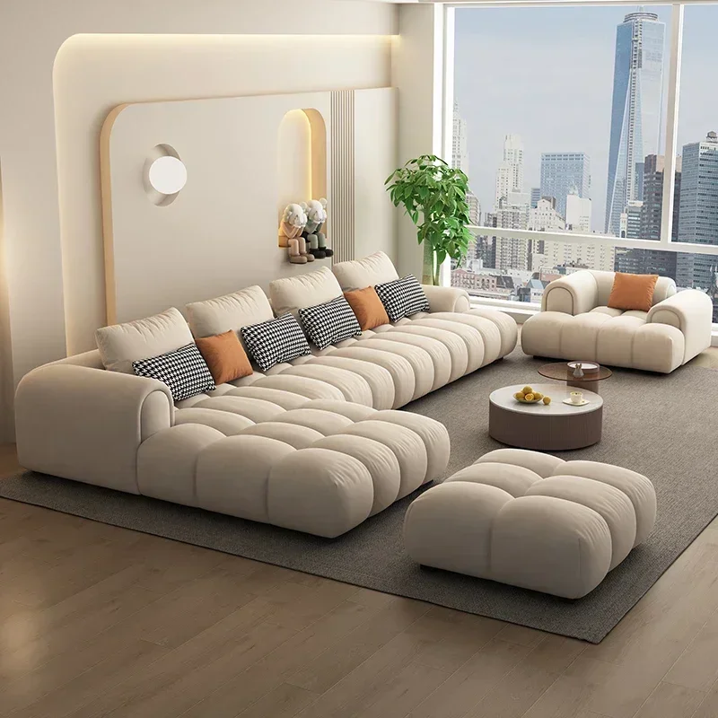 Large Filler Beige Sofas Wood Design Reclining Designer Luxury Couch Lounges Modular Nordic Divano Soggiorno Unique Furniture