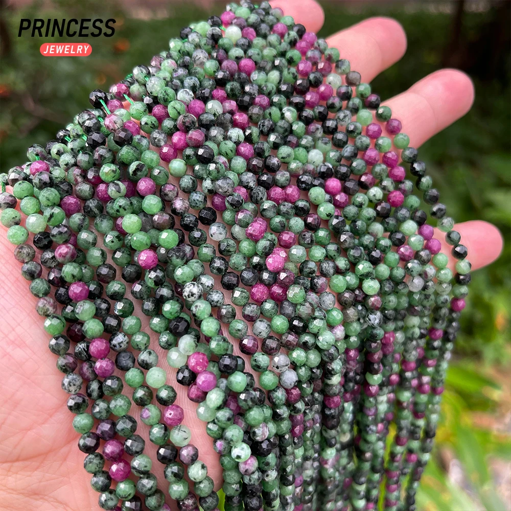 

A++ Natural Ruby Zoisite Epidote 4.5mm Faceted Beads for Jewelry Making Bracelet Necklace Charms Beads DIY Accessories Wholesale