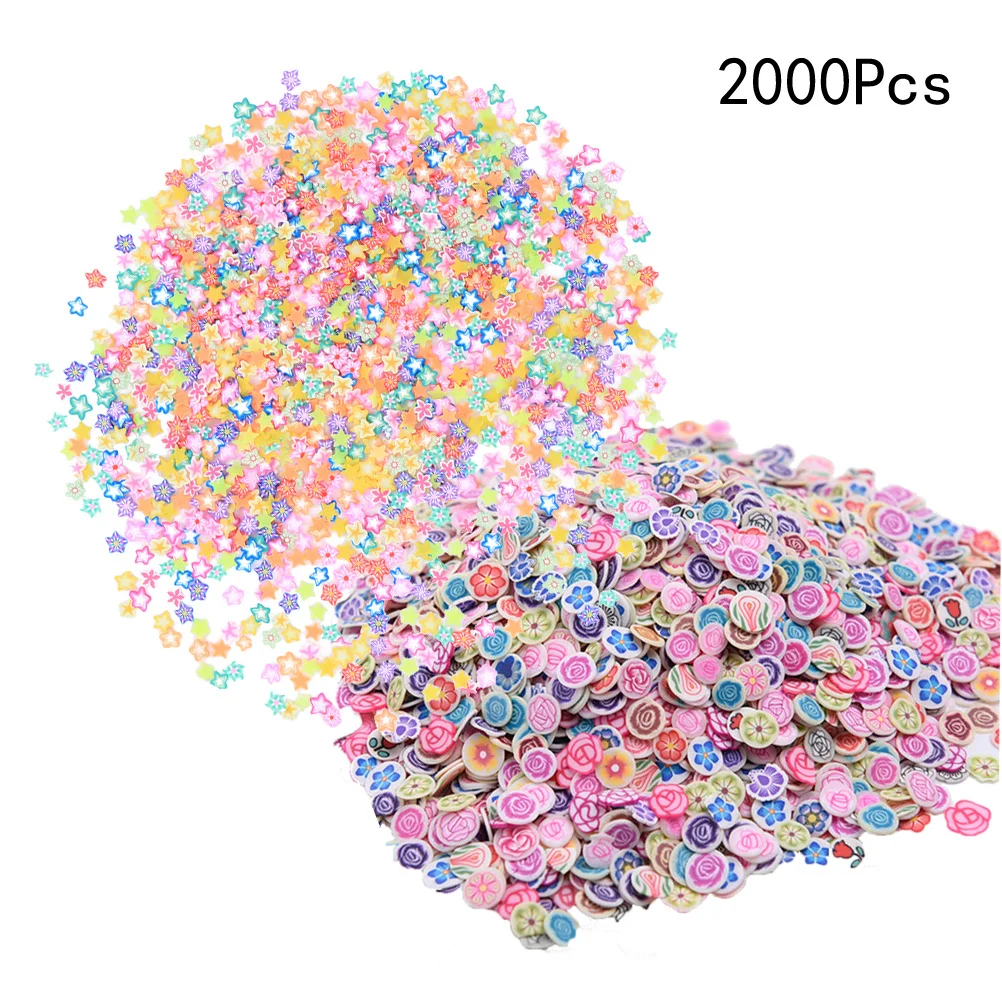 

2000pcs Nail Art Tips Colorful Ceramic Polymer Clay Slices For Manicure Diy Decorations Eco-Friendly Nail Patches Tools