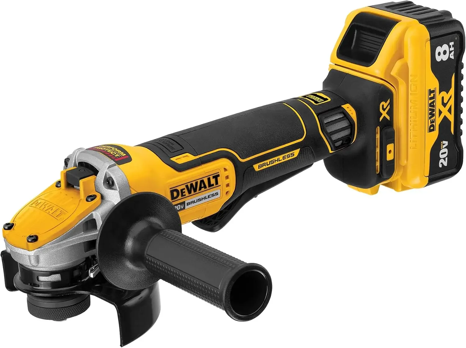 Smerigliatrice angolare DEWALT 20V MAX* XR, interruttore a grilletto, kit tecnologico per strumenti di rilevamento alimentazione, da 4-1/2 pollici a 5 pollici (DCG415W1)