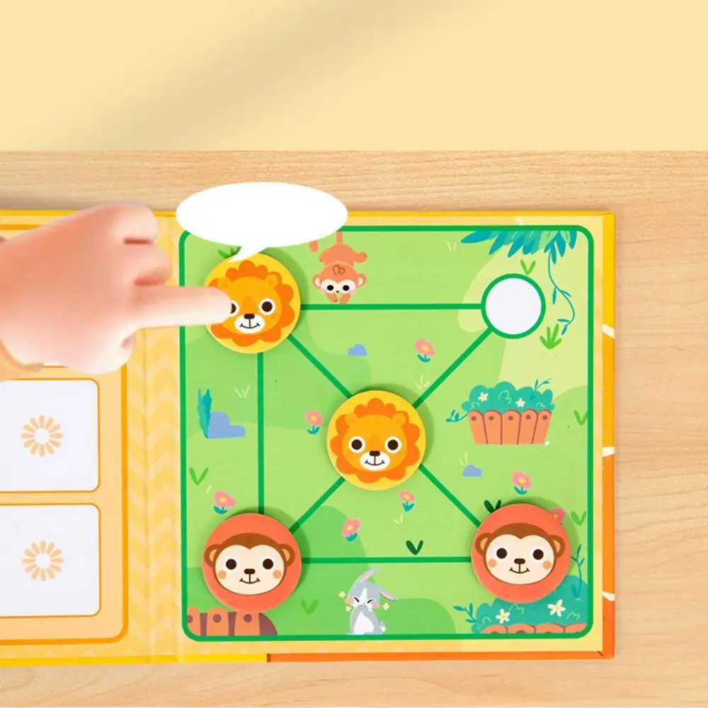 

Toy Book Magnetic Chess Game Multiplayer Puzzle Children's Magnetic Tic Tac Toe Clip Design Interactive