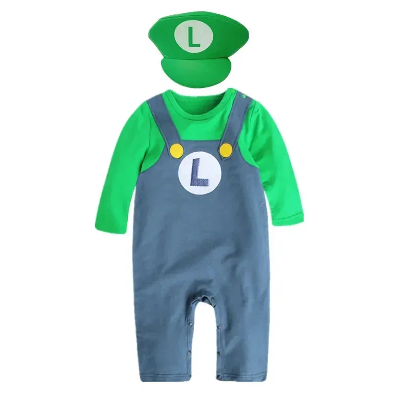 Cosjie 1-2Y Baby Super Mari  Bros Cosplay Dance Costume Set Child Anime Funny Party Gift Hat