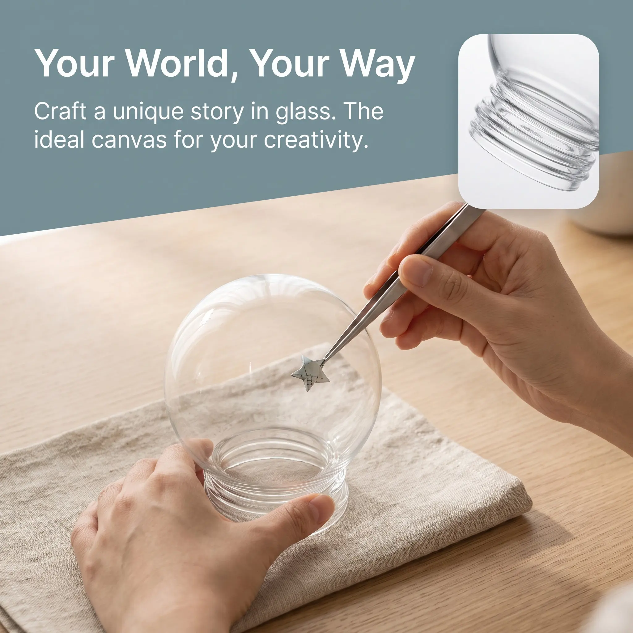 DIY Empty Glass Snow Globe Kit Creative Home Decor Craft Make Your Own Unique Water Globe for Family Friends Adults