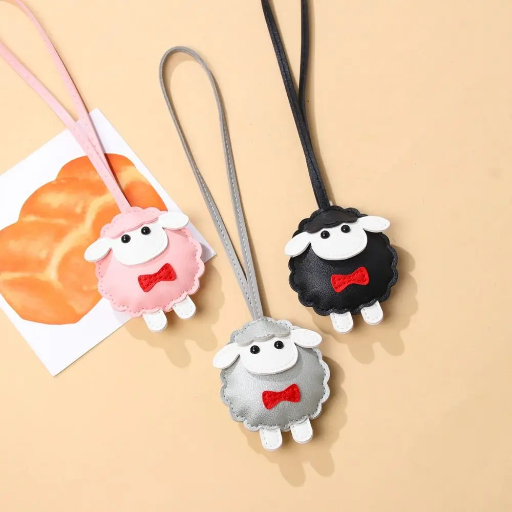 Fashion Soft PU Leather Sheep Keychain Goat Cartoon Sheep Bag Charm Multi-Color Colorful Sheep Shaped Pendant Bag Accessories