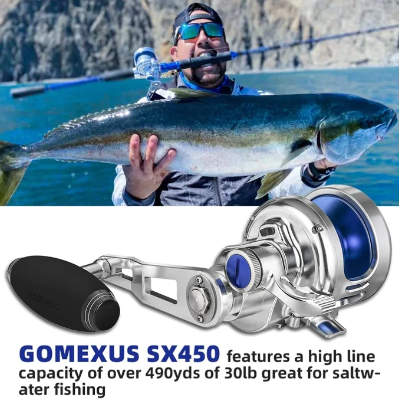 Gomexus Boat Depth Slow Jigging Reel High Speed 6.3:1 Offshore Inshore 30KG Super Light Comparable to Shimano Avet