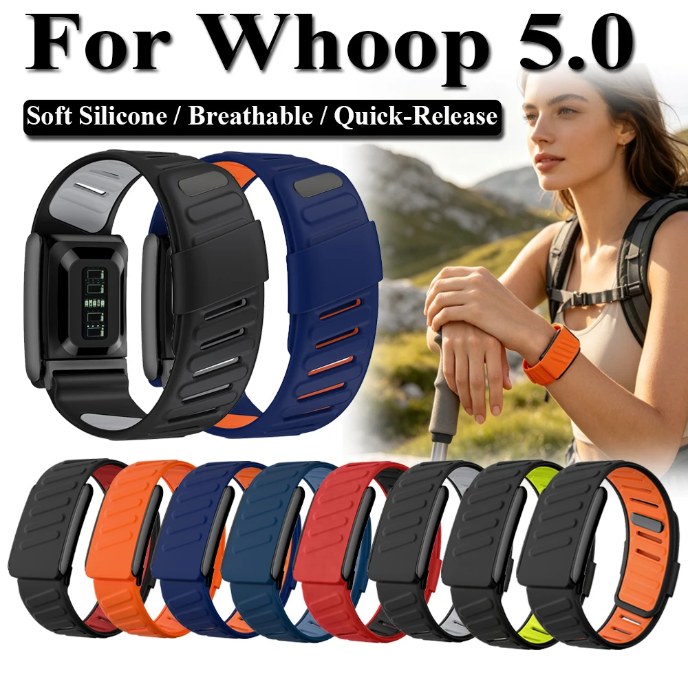 Soft Silicone Fashion Band For Whoop 5.0 Fitness Tracker,Adjustable Quick Release Sport Bracelet Strap Replacement Accessories