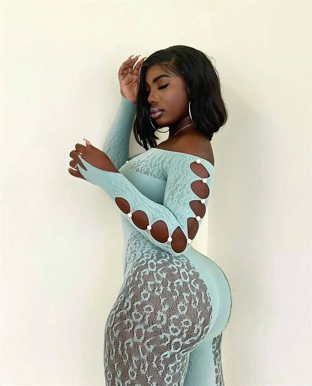 2024 New Arrival Adult Sexy Lingerie Leopard Print Sexy Jacquard Jumpsuit Pearl Mesh Clothes For Women