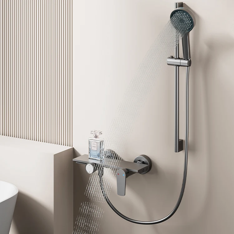 

！@Complete Shower Set Portable Modern Smart Bathroom Wall Mounted Waterfall Shower Set Factory Price