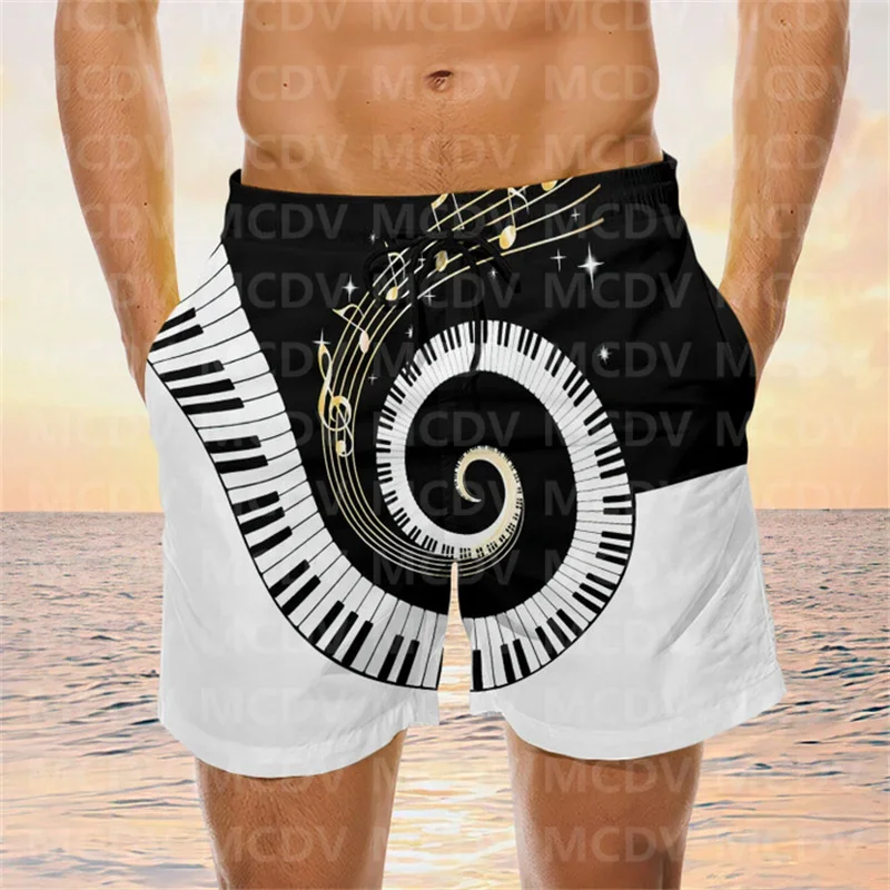 

Music Fashion Printed Beach Streetwear Board Shorts Swim Shorts