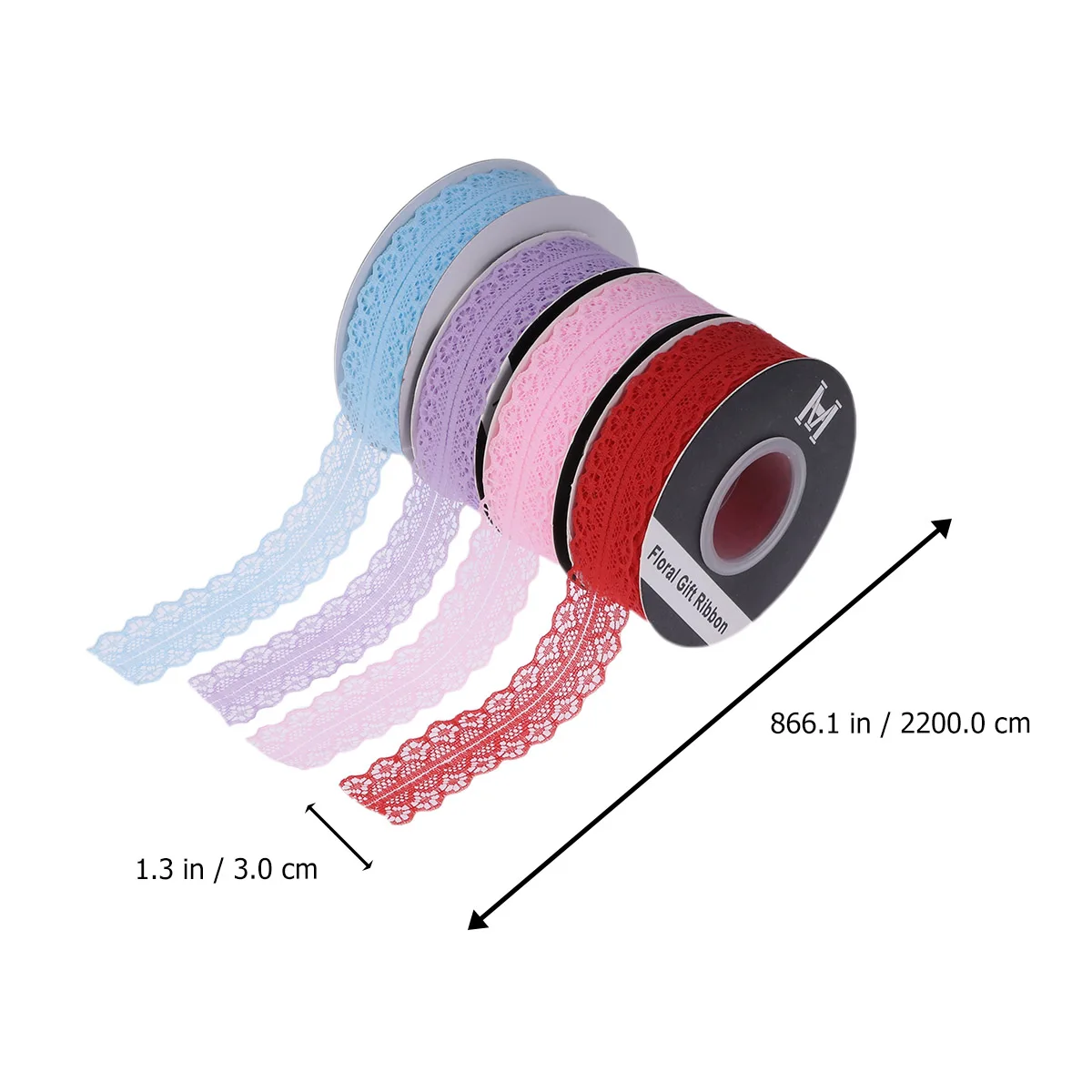 

4 Rolls Ribbon with Lace Black Red Color for Ties Bouquet Decorations Scrapbooking Gift Boxes Packing Ribbon Eco Friendly Craft