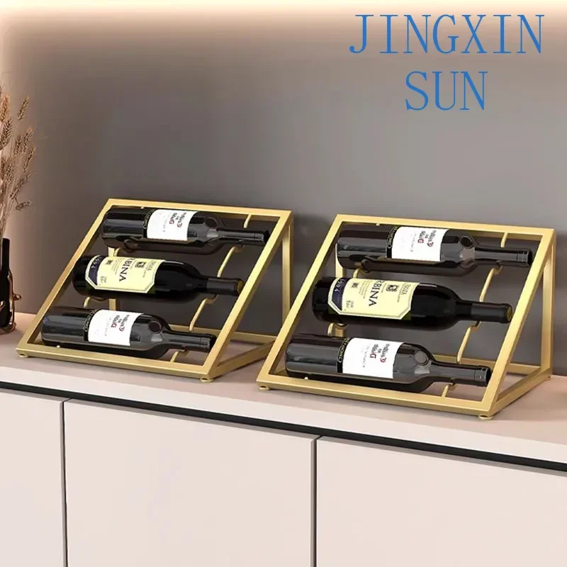Bottle Corner Kitchen Wine Cabinets Display Liquor Storage Small Club Wine Rack Buffet Metal Modern Meuble Vin Display Cabinet