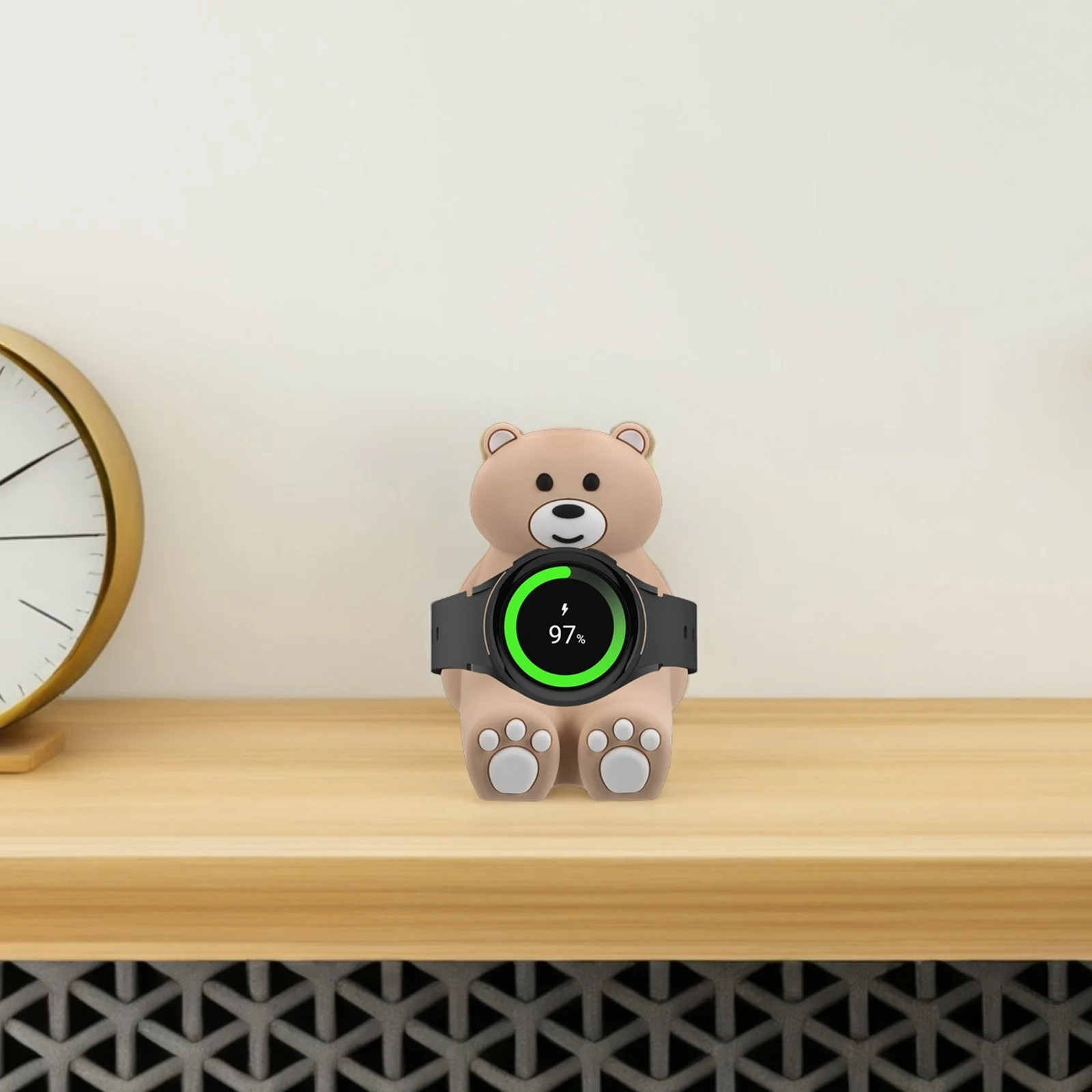 

Watch Charging Dock: Bear Design Silicone Vertical Stand For Smartwatch Desktop Display Holder Base Accessory