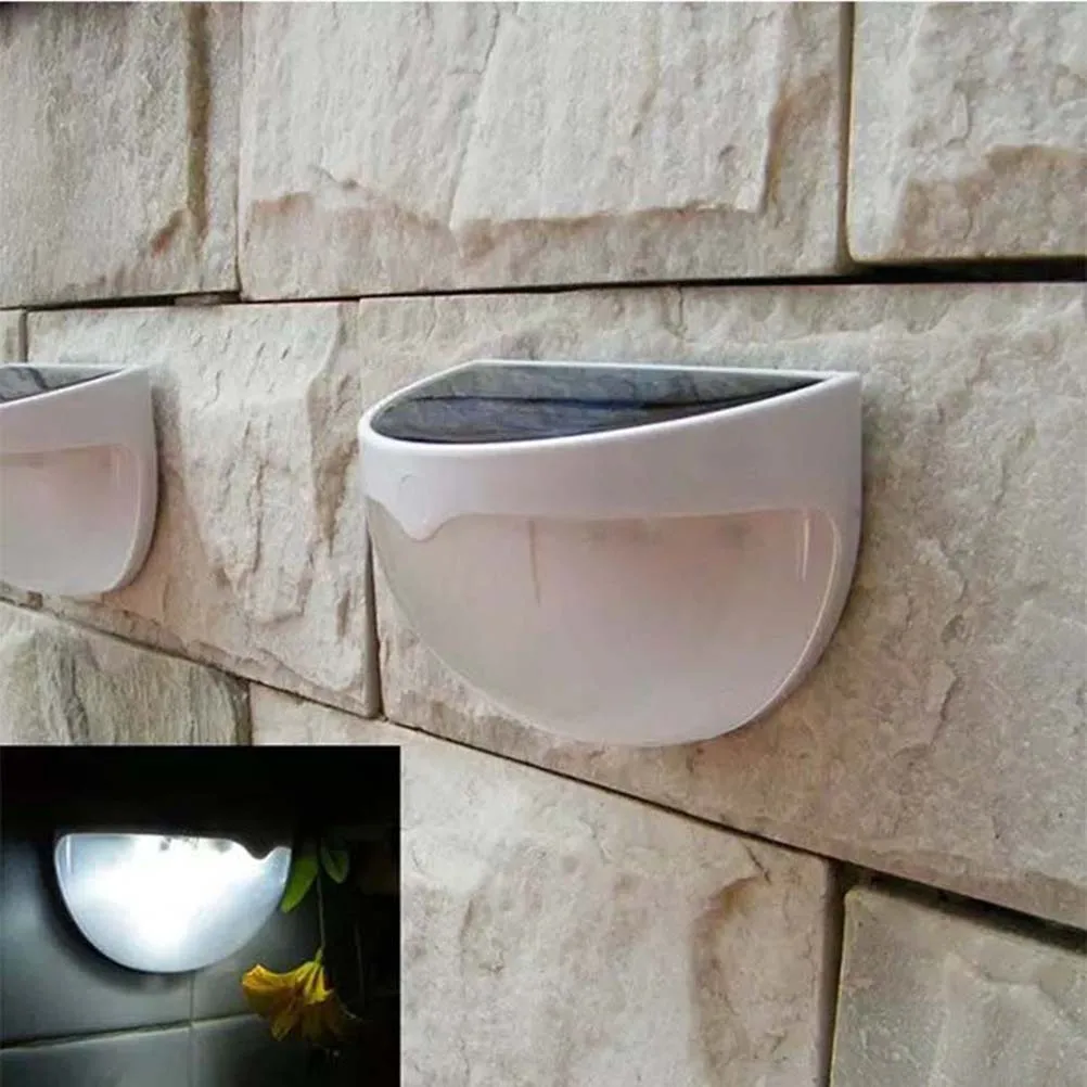 

2 Pcs Garden Lights Solar Powered Light-controlled Wall Energy Lamp Outdoor Waterproof White Courtyard