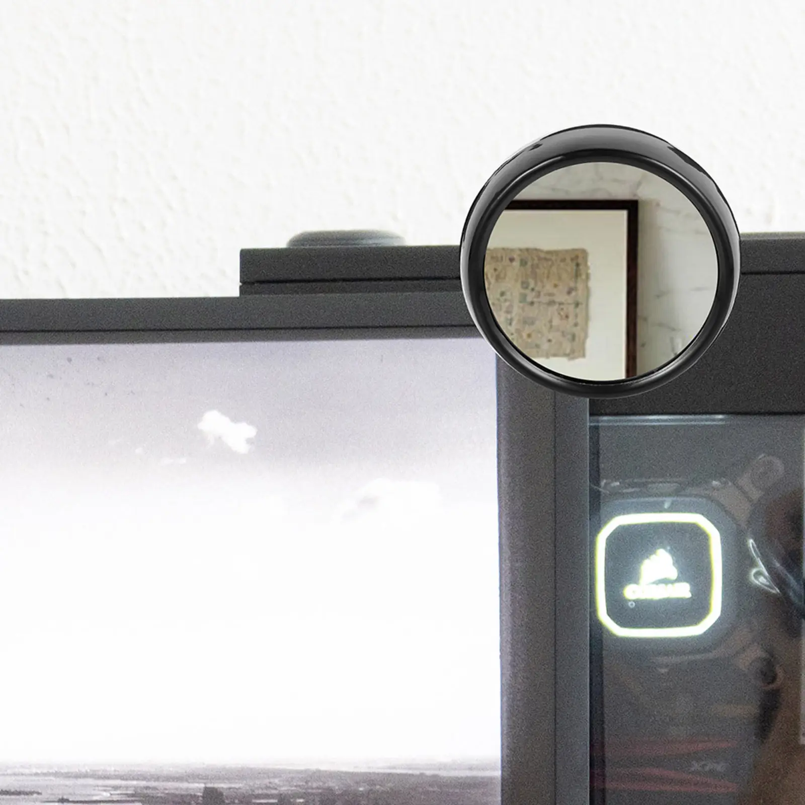 

2Pcs Computer Magnifying Mirror Rearview Glass for Office Monitor Desk Cubicle Cabinet Portable Wide Angle Viewing Screen